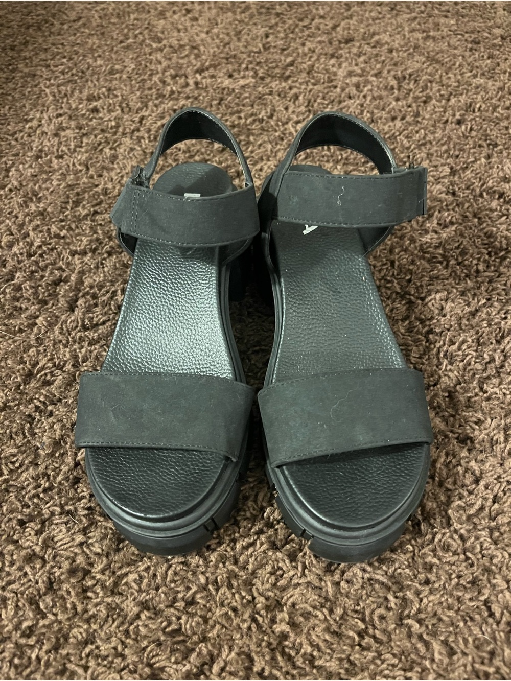 MIA Black Platform Ankle-Strap Sandals